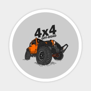 4x4 Off Road Jeep Orange Magnet